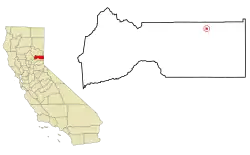 Location in Sierra County and the state of California
