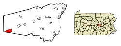 Location of McClure in Snyder County, Pennsylvania.