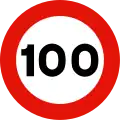 R-301Maximum speed limit (100 km/h)