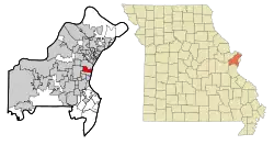 Location in Missouri
