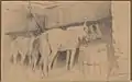 Konie w stajni (Horses in a stable), drawing, ca 1875 (sic!) (National Museum in Warsaw)