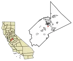 Location of Cowan in Stanislaus County, California.
