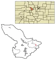 Location of Montezuma in Summit County, Colorado.