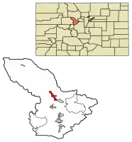 Location of Silverthorne in Summit County, Colorado.