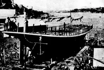 Launch day, 7 August 1902 at Dunn Brothers yard, Berry's Bay in North Sydney