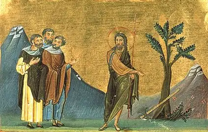 Synaxis of Saint John, the Holy Glorious Prophet, Baptist, and Forerunner (Menologion of Basil II, 10th century)