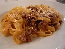 Tagliatelle al ragù as served in their city of origin, Bologna