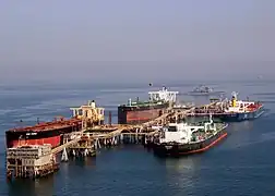 Tankers at the Basra Oil Terminal.