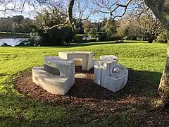 'The Marble Table' sculpture by Campbell Leavis Ewing, 1986
