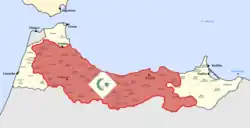 Territory of Spanish colonial empire Zone under control of the Rif Republic (outlined in red)[citation needed]