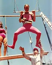 Enn Reitel on location in Los Angeles, July 1982, on the shoot of The Optimist, series one (episode 5, "Kid's Stuff")