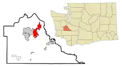 Location within Thurston County in Washington