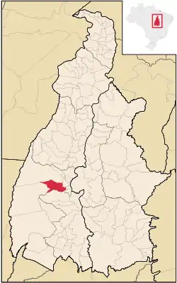 Location in Tocantins state