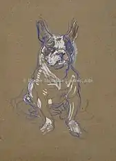 Toulouse-Lautrec: Bouboule, Bull-dog de madame Palmyre, à la souris, 1897