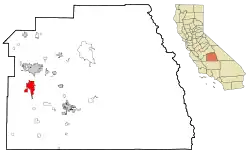 Location in Tulare County and the state of California