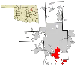 Location of within Tulsa County, and the state of Oklahoma