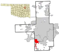 Location of within Tulsa County, and the state of Oklahoma