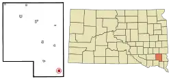 Location in Turner County and the state of South Dakota