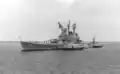 Des Moines at anchor off Newport News, Virginia in 1957