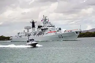 Luhu Destroyer Qingdao on a visit to Pearl Harbor