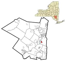 Location in Ulster County and the state of New York.