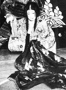 Nakamura Utaemon V (1866–1940) as Yodo-gimi in the kabuki play Hototogisu Kojō no Rakugetsu