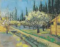 Orchard in Blossom, Bordered by Cypresses April, 1888Private Collection, promised to Yale University Art Gallery (F554)