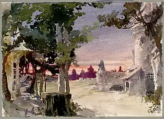 Vasta spianata presso Courtray, bozzetto di Giuseppe Palanti per Edgar (s.d.) - Archivio Storico Ricordi ICON000128 B