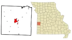 Location within Vernon County and Missouri