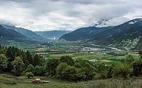 View of Landquart Region from a hayfield in Malans