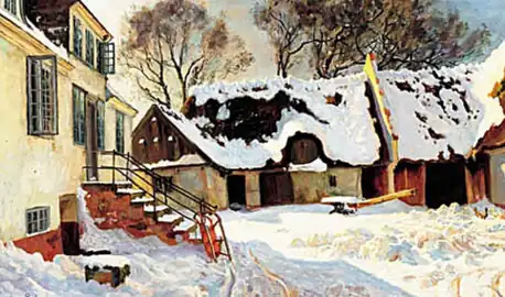 Viggo Pedersen:  Winter day at Carlsberg, Hillerød