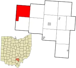 Location in Vinton County and the state of Ohio.