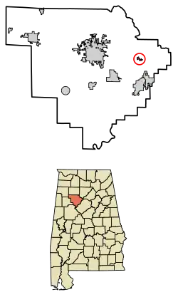 Location of Sipsey in Walker County, Alabama.