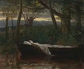The Lady of Shalott, oil on canvas, 1862