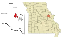 Location of Warrenton, Missouri