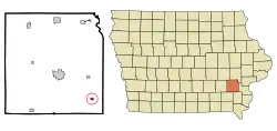 Location of Crawfordsville, Iowa
