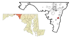Location of Boonsboro in Maryland