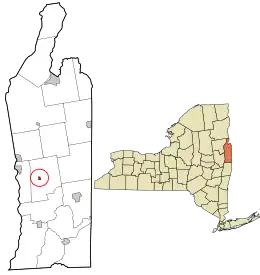 Location in Washington County and the state of New York.