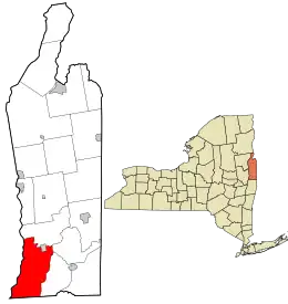 Location in Washington County and the state of New York.