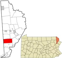 Location in Wayne County and the state of Pennsylvania.
