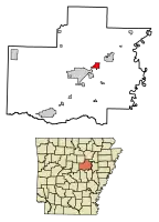 Location of Judsonia in White County, Arkansas.