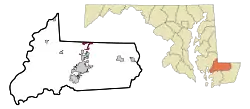 Location of Delmar, Maryland