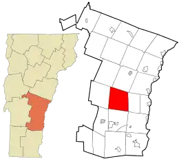 Location in Windsor County and the state of Vermont.