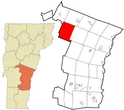 Location in Windsor County and the state of Vermont.