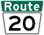Route 20 marker