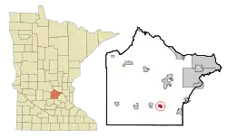Location of the city of Montrosewithin Wright County, Minnesota