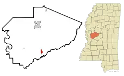 Location of Bentonia, Mississippi