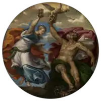 circular painting with multiple figures