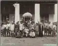 Image 92Photo of Sultan Ahmad Muʽazzam and his courtiers. Many years after the precolonial period. c. 1900. (from History of Malaysia)
