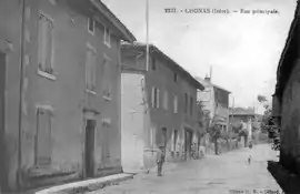 The main road of Chonas-l'Amballan in 1912